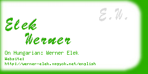 elek werner business card